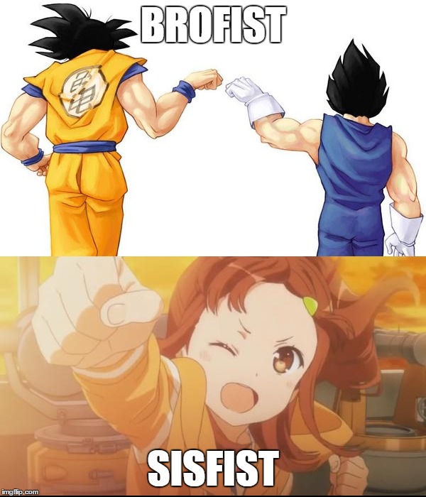 Sisfist | BROFIST; SISFIST | image tagged in anime | made w/ Imgflip meme maker