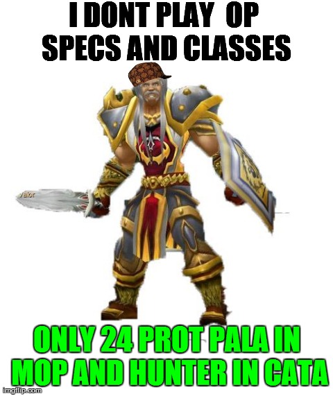 I DONT PLAY  OP SPECS AND CLASSES ONLY 24 PROT PALA IN MOP AND HUNTER IN CATA | image tagged in crp | made w/ Imgflip meme maker