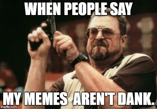 Am I The Only One Around Here | WHEN PEOPLE SAY; MY MEMES  AREN'T DANK. | image tagged in memes,am i the only one around here | made w/ Imgflip meme maker