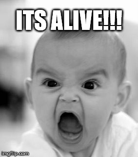 Angry Baby Meme | ITS ALIVE!!! | image tagged in memes,angry baby | made w/ Imgflip meme maker