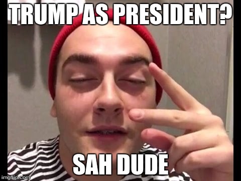 sah dude trump | TRUMP AS PRESIDENT? SAH DUDE | image tagged in sah dude | made w/ Imgflip meme maker