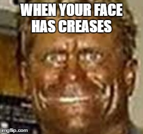 WHEN YOUR FACE HAS CREASES | image tagged in memes | made w/ Imgflip meme maker