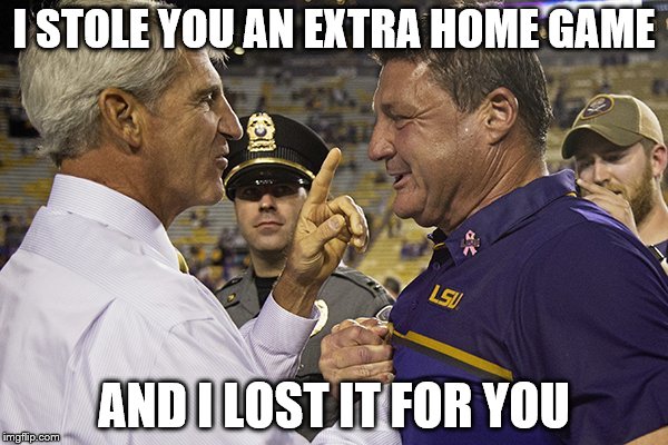 FLORIDA BEATS LSU IN A ROAD HOME GAME | I STOLE YOU AN EXTRA HOME GAME; AND I LOST IT FOR YOU | image tagged in florida,lsu,gators | made w/ Imgflip meme maker