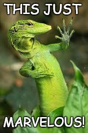lizard | THIS JUST; MARVELOUS! | image tagged in lizard | made w/ Imgflip meme maker