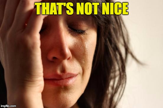 First World Problems Meme | THAT'S NOT NICE | image tagged in memes,first world problems | made w/ Imgflip meme maker