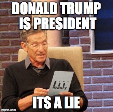 Maury Lie Detector | DONALD TRUMP IS PRESIDENT; ITS A LIE | image tagged in memes,maury lie detector | made w/ Imgflip meme maker