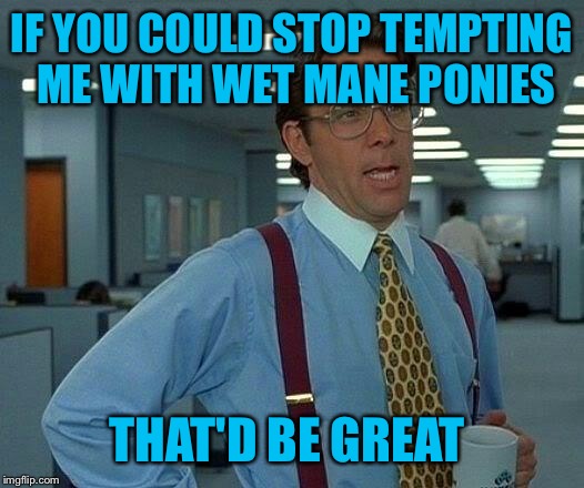 That Would Be Great Meme | IF YOU COULD STOP TEMPTING ME WITH WET MANE PONIES THAT'D BE GREAT | image tagged in memes,that would be great | made w/ Imgflip meme maker