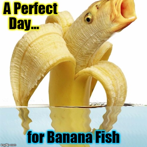 A Perfect Day... | A Perfect Day... for Banana Fish | image tagged in j d salinger,vince vance,surreal,an actual banana fish | made w/ Imgflip meme maker