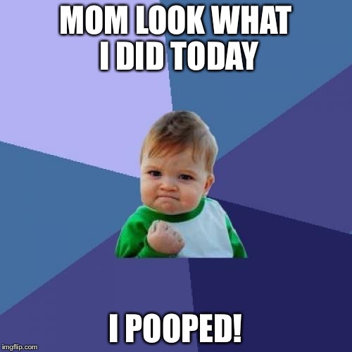 Success Kid | MOM LOOK WHAT I DID TODAY; I POOPED! | image tagged in memes,success kid | made w/ Imgflip meme maker