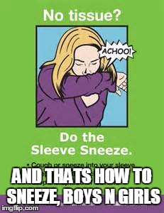 AND THATS HOW TO SNEEZE, BOYS N GIRLS | image tagged in dabb | made w/ Imgflip meme maker