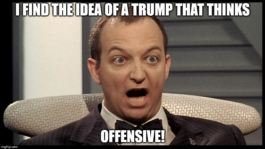 I FIND THE IDEA OF A TRUMP THAT THINKS; OFFENSIVE! | made w/ Imgflip meme maker
