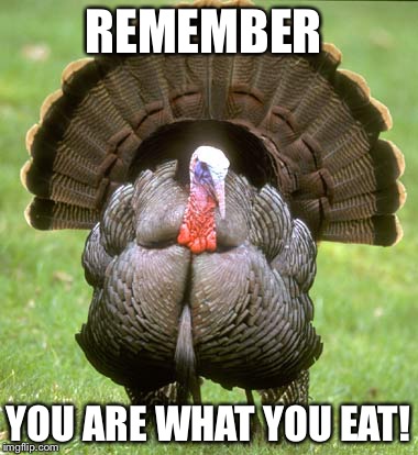 Turkey | REMEMBER; YOU ARE WHAT YOU EAT! | image tagged in memes,turkey | made w/ Imgflip meme maker