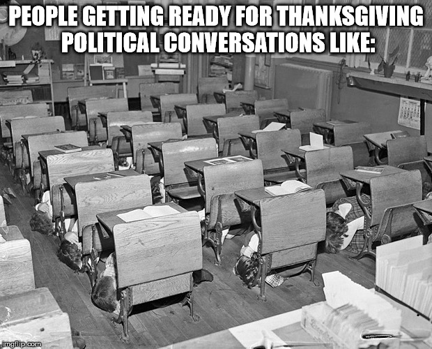 Incoming | PEOPLE GETTING READY FOR THANKSGIVING POLITICAL CONVERSATIONS LIKE: | image tagged in funny,thanksgiving,politics | made w/ Imgflip meme maker