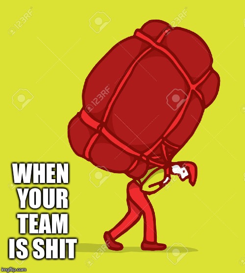 Carry | WHEN YOUR TEAM IS SHIT | image tagged in fail | made w/ Imgflip meme maker