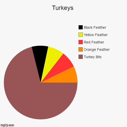 Pre-Schooler's Guide to Turkeys | image tagged in funny,pie charts,thanksgiving,turkey,turkeys | made w/ Imgflip chart maker