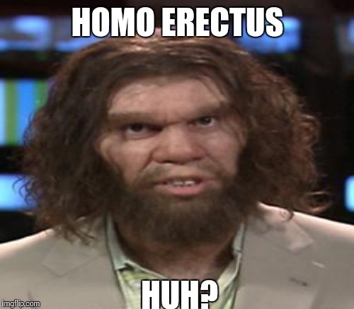 HOMO ERECTUS HUH? | made w/ Imgflip meme maker