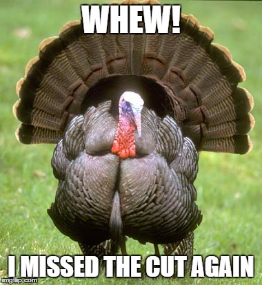 Turkey Meme | WHEW! I MISSED THE CUT AGAIN | image tagged in memes,turkey | made w/ Imgflip meme maker