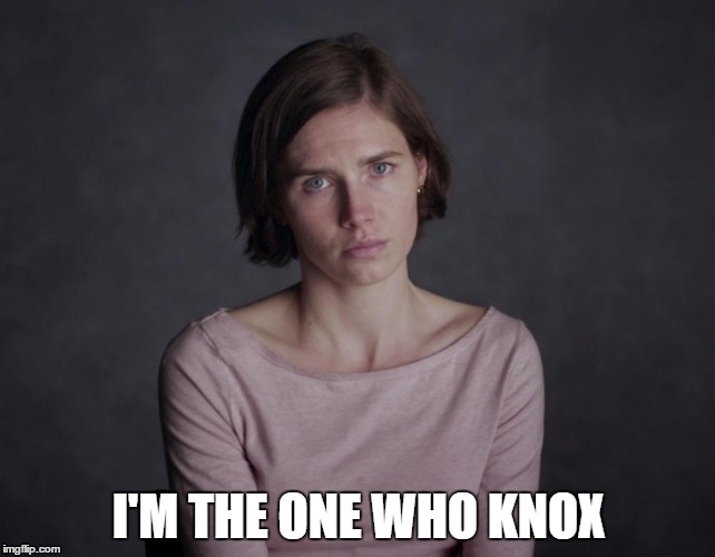 I'm the one who knox | I'M THE ONE WHO KNOX | image tagged in amanda knox,breaking bad,i'm the one who knocks | made w/ Imgflip meme maker