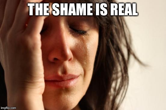 First World Problems Meme | THE SHAME IS REAL | image tagged in memes,first world problems | made w/ Imgflip meme maker