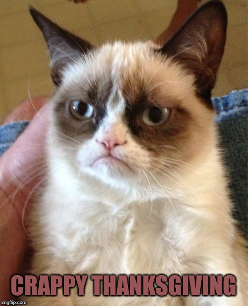 Grumpy Cat | CRAPPY THANKSGIVING | image tagged in memes,grumpy cat | made w/ Imgflip meme maker