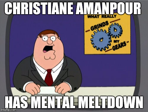 Peter Griffin News | CHRISTIANE AMANPOUR; HAS MENTAL MELTDOWN | image tagged in memes,peter griffin news | made w/ Imgflip meme maker