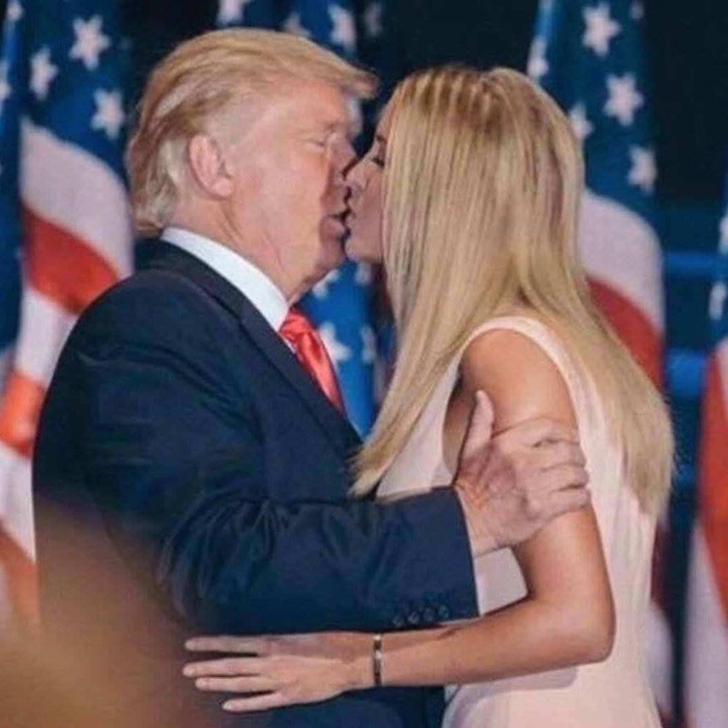 trump kisses ivanka Blank Meme Template