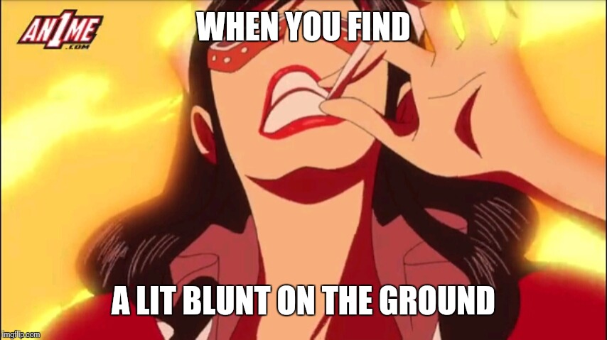 WHEN YOU FIND; A LIT BLUNT ON THE GROUND | image tagged in hits blunt | made w/ Imgflip meme maker