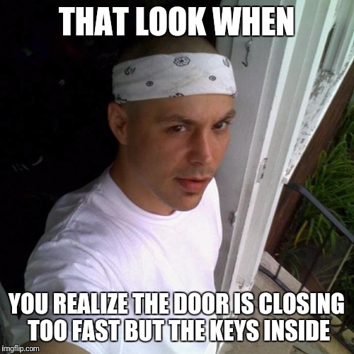 Keys are inside... | THAT LOOK WHEN; YOU REALIZE THE DOOR IS CLOSING TOO FAST BUT THE KEYS INSIDE | image tagged in funny | made w/ Imgflip meme maker