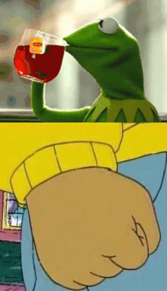 Kermit and Arthur join forces Blank Meme Template