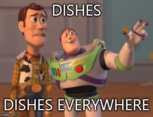 After Thanksgiving | DISHES; DISHES EVERYWHERE | image tagged in memes,x x everywhere | made w/ Imgflip meme maker
