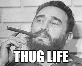 THUG LIFE | image tagged in fidel,fidel castro,castro,thug life | made w/ Imgflip meme maker