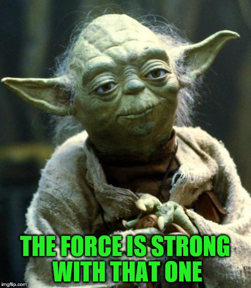 Star Wars Yoda Meme | THE FORCE IS STRONG WITH THAT ONE | image tagged in memes,star wars yoda | made w/ Imgflip meme maker