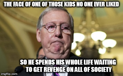 MitchMcConnell FlipFlop | THE FACE OF ONE OF THOSE KIDS NO ONE EVER LIKED; SO HE SPENDS HIS WHOLE LIFE WAITING TO GET REVENGE ON ALL OF SOCIETY | image tagged in mitchmcconnell flipflop,weirdo,weirdface,weirdguy,bully,loser | made w/ Imgflip meme maker