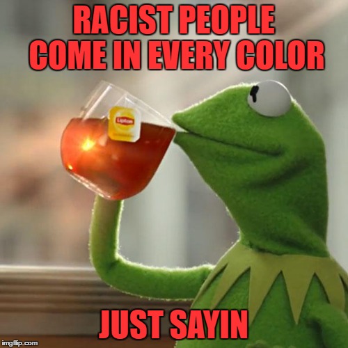 But That's None Of My Business | RACIST PEOPLE COME IN EVERY COLOR; JUST SAYIN | image tagged in memes,but thats none of my business,kermit the frog | made w/ Imgflip meme maker