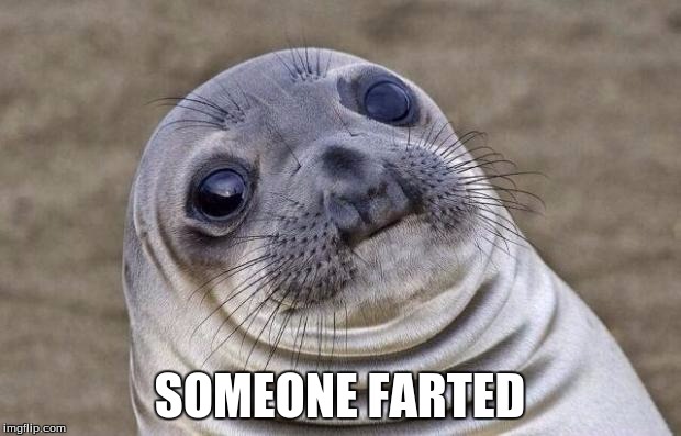 Awkward Moment Sealion | SOMEONE FARTED | image tagged in memes,awkward moment sealion | made w/ Imgflip meme maker