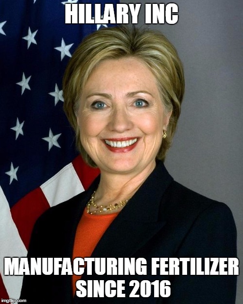 Hillary Clinton Meme | HILLARY INC; MANUFACTURING FERTILIZER SINCE 2016 | image tagged in memes,hillary clinton | made w/ Imgflip meme maker