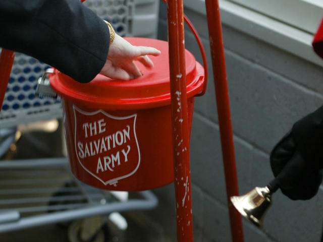 High Quality Salvation army red kettle charities fraudulent haiti Blank Meme Template