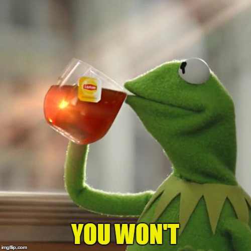 But That's None Of My Business Meme | YOU WON'T | image tagged in memes,but thats none of my business,kermit the frog | made w/ Imgflip meme maker