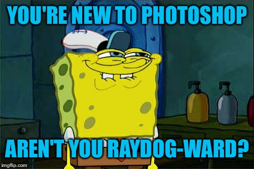 Don't You Squidward Meme | YOU'RE NEW TO PHOTOSHOP AREN'T YOU RAYDOG-WARD? | image tagged in memes,dont you squidward | made w/ Imgflip meme maker