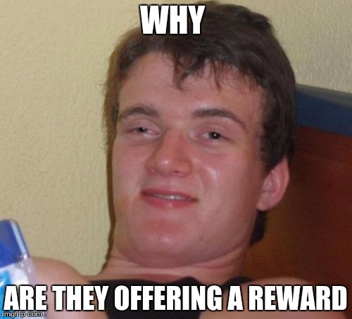 10 Guy Meme | WHY ARE THEY OFFERING A REWARD | image tagged in memes,10 guy | made w/ Imgflip meme maker