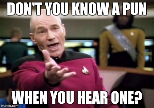 Picard Wtf Meme | DON'T YOU KNOW A PUN WHEN YOU HEAR ONE? | image tagged in memes,picard wtf | made w/ Imgflip meme maker