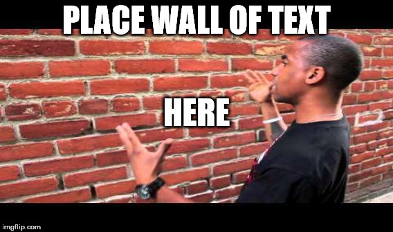 PLACE WALL OF TEXT HERE | made w/ Imgflip meme maker
