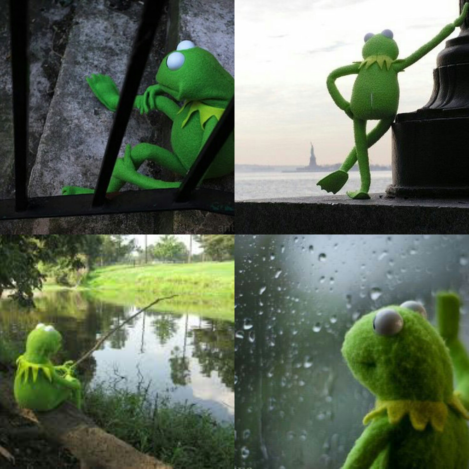 Depressed Kermit Blank Template Imgflip