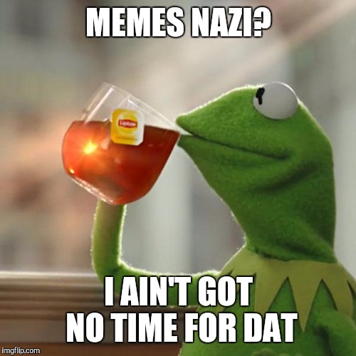 But That's None Of My Business Meme | MEMES NAZI? I AIN'T GOT NO TIME FOR DAT | image tagged in memes,but thats none of my business,kermit the frog | made w/ Imgflip meme maker