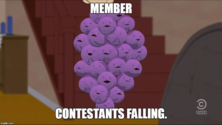 Member Berries Meme | MEMBER CONTESTANTS FALLING. | image tagged in memes,member berries | made w/ Imgflip meme maker