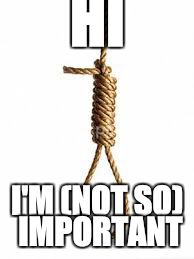 HI; I'M (NOT SO) IMPORTANT | made w/ Imgflip meme maker