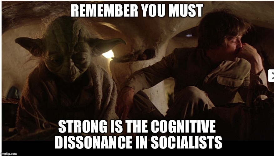 A Jedi craves not these things | REMEMBER YOU MUST STRONG IS THE COGNITIVE DISSONANCE IN SOCIALISTS | image tagged in a jedi craves not these things | made w/ Imgflip meme maker