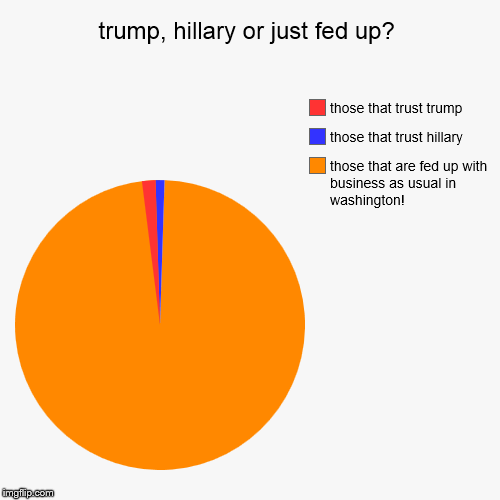Fed the hell up! | image tagged in funny,pie charts,trump,hillary,fed up | made w/ Imgflip chart maker