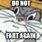 bugs the funny meme | DO NOT FART AGAIN | image tagged in bugs the funny meme,memes | made w/ Imgflip meme maker