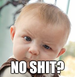Skeptical Baby Meme | NO SHIT? | image tagged in memes,skeptical baby | made w/ Imgflip meme maker